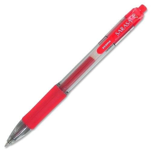 Zebra Sarasa Rapid Dry Red Ink Gel Retractable Pen