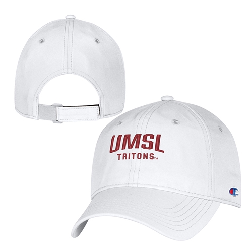 White Champion® Relaxed Performance Cap UMSL Tritons 3D Embroidery