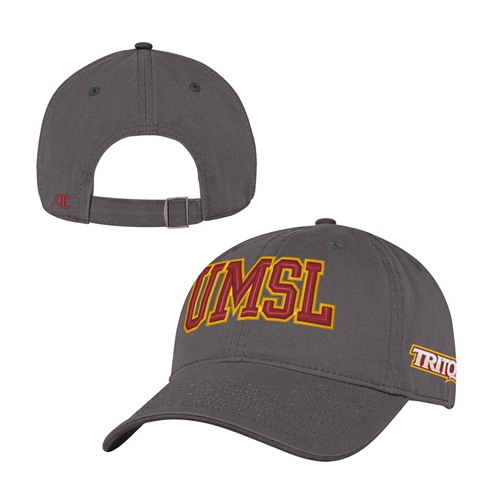 Grey Champion® Relaxed Twill Cap Front UMSL Side Tritons 3D Embroidery