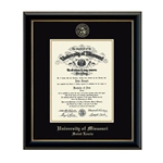 University of Missouri Saint Louis Official Seal Onyx Gold Diploma Frame