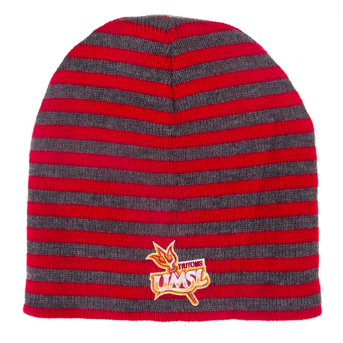 UMSL Tritons Red & Grey Striped Knit Beanie