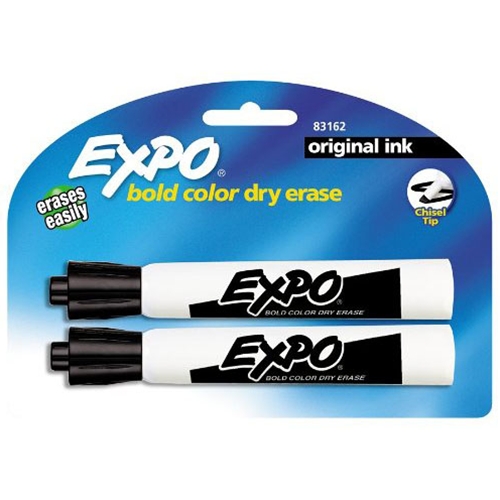 Expo Chisel Tip Black Dry Erase Markers - 2 Pack