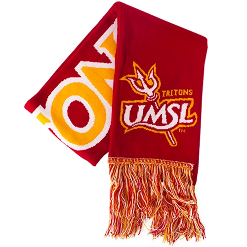UMSL Tritons Reversible Red & Gold Knit Scarf