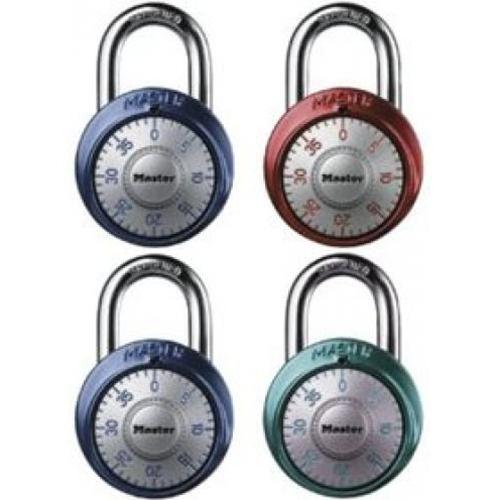 Assorted Colors Master Lock Company 1561DAST 1.86 inch Metallic Combination Dial Lock