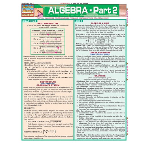 Algebra Part 2 Quick Reference Guide