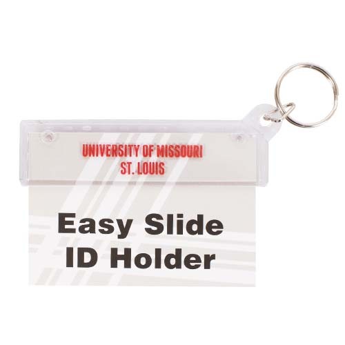 University of Missouri St. Louis Clear Easy Slide ID Holder Red