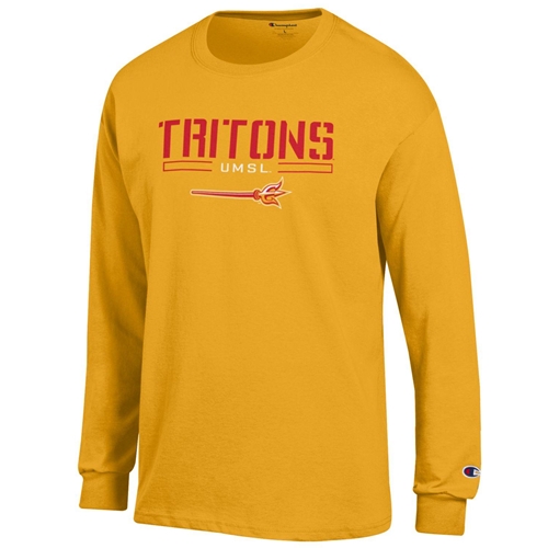 UMSL Triton Store - UMSL Tritons Champion Gold Crew Neck Shirt