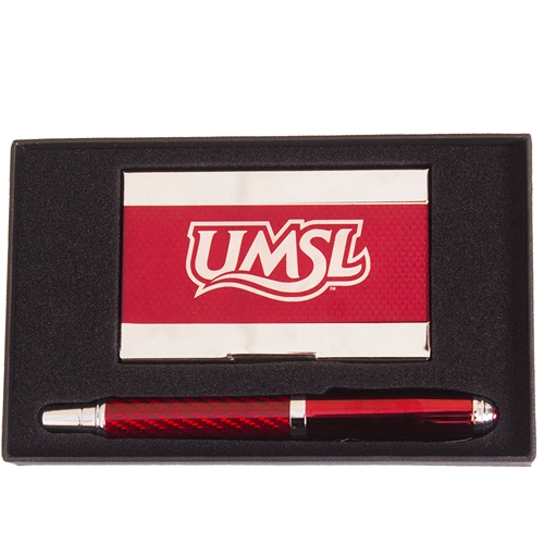UMSL Red Card Holder and Pen Set