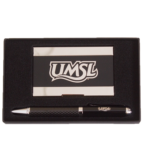 UMSL Black Card Holder and Pen Set