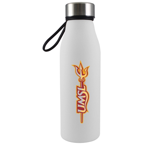 UMSL Tritons White Soft Touch Glass Bottle