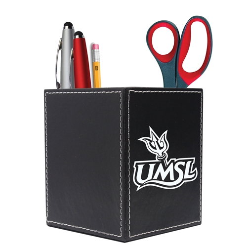 UMSL Tritons Leather Square Desk Caddy