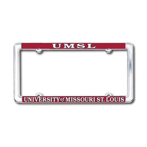 Silver and Red UMSL License Plate