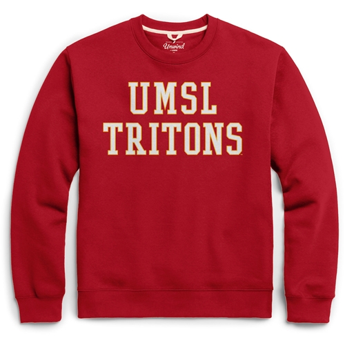 Red UMSL Tritons Fleece Crew Sweatshirt