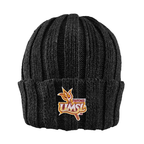 Black Watchman Knit UMSL Tritons Beanie Cuff Embroidery