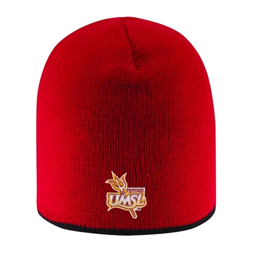Bright Red Stripe Knit UMSL Tritons Beanie