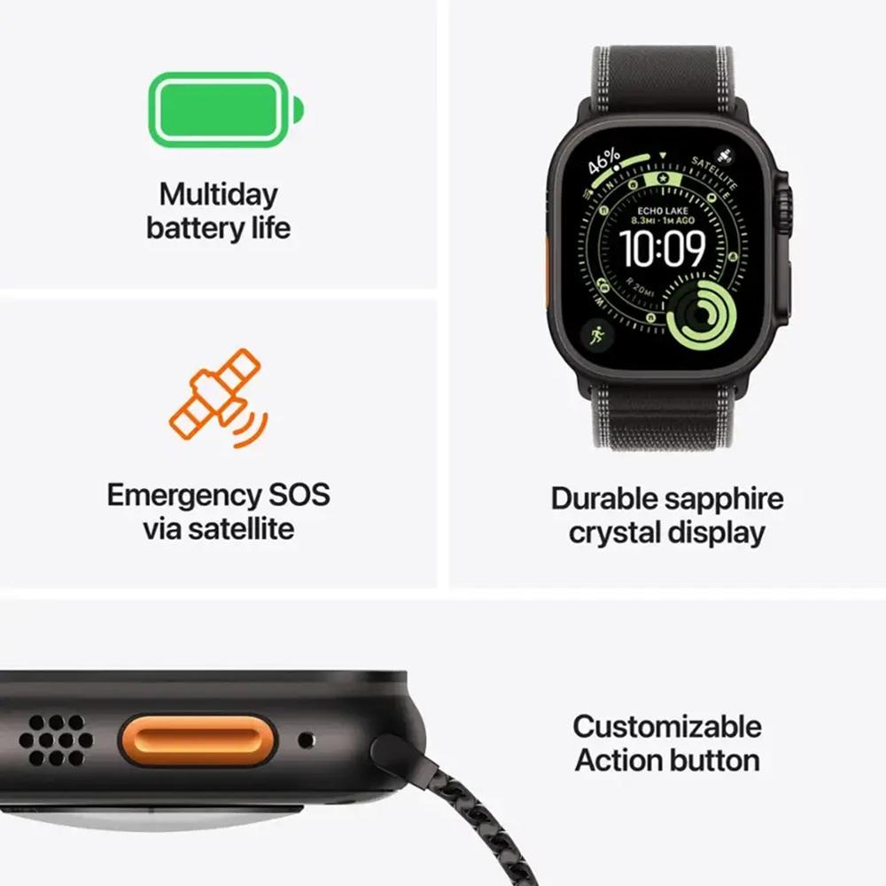 Apple Watch Ultra 3 GPS + Cellular 49mm Black Titanium Case with